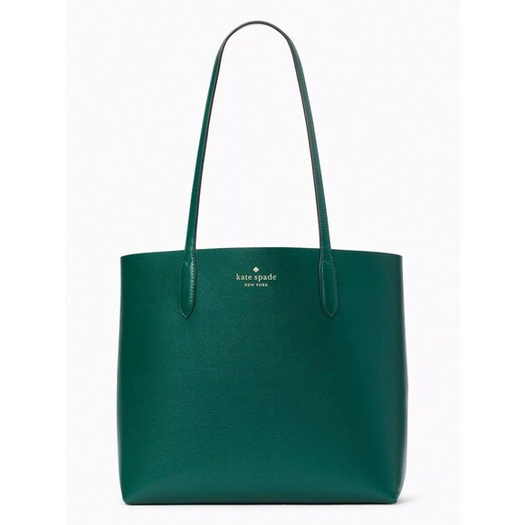 New Kate Spade Ava Reversible Tote with Pouch Double Faced Leather Frosty Ski - Picture 5 of 5